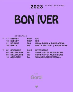 Gordi Instagram - 🚨 Joining the one the only @boniver on their Australian dates in 2023 🚨 >> plus their @perthfest   @monafoma shows

📷 @jessgleeson