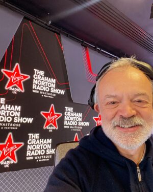 Graham Norton Instagram - Here we go! One last spin!! Thanks to everyone @virginradiouk and everyone who has listened along the way!!! Three hours to go - must not swear!!!