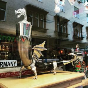 Grant Imahara Instagram - While wandering the streets of Munich, I found the most epic drinking horn ever created.
