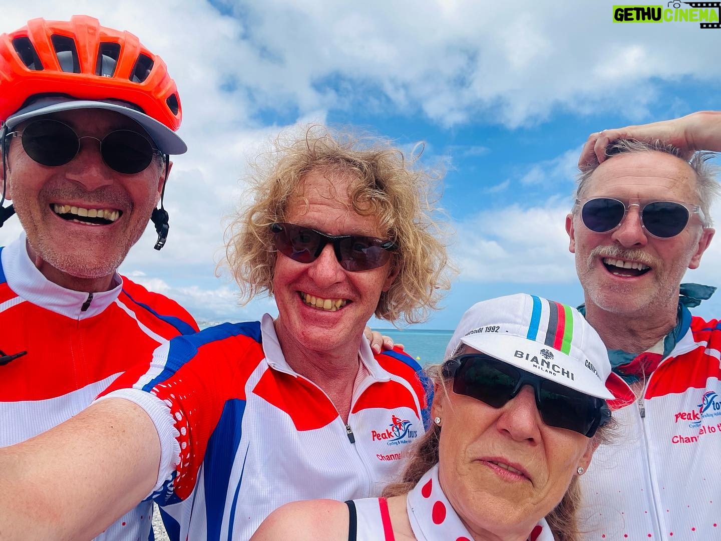 Grayson Perry - 6.9K Likes - Well we all made it! 870 miles from Caen to Nice
It has been epic, beautiful, exhausting and such fun.
I thoroughly recommend a tour like this. Our guides Isabel, Emma and John have been excellent and looked after us and our bikes brilliantly. Special mention to Christine who I rode with most of the way who made me laugh while she just churns the pedals at half my cadence. Oh and don't forget chamois cream