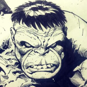 Greg Capullo Instagram - WIP HULK 🤘🏻✏️🤘🏻 #marvel #comics #hulk #inkdrawing