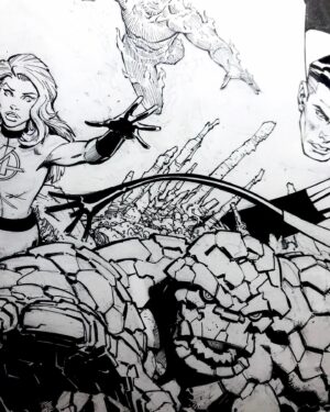 Greg Capullo Instagram - Detailing 🤘🏻✏️🤘🏻 #fantasticfour #marvelcomics #comicart #inkdrawing