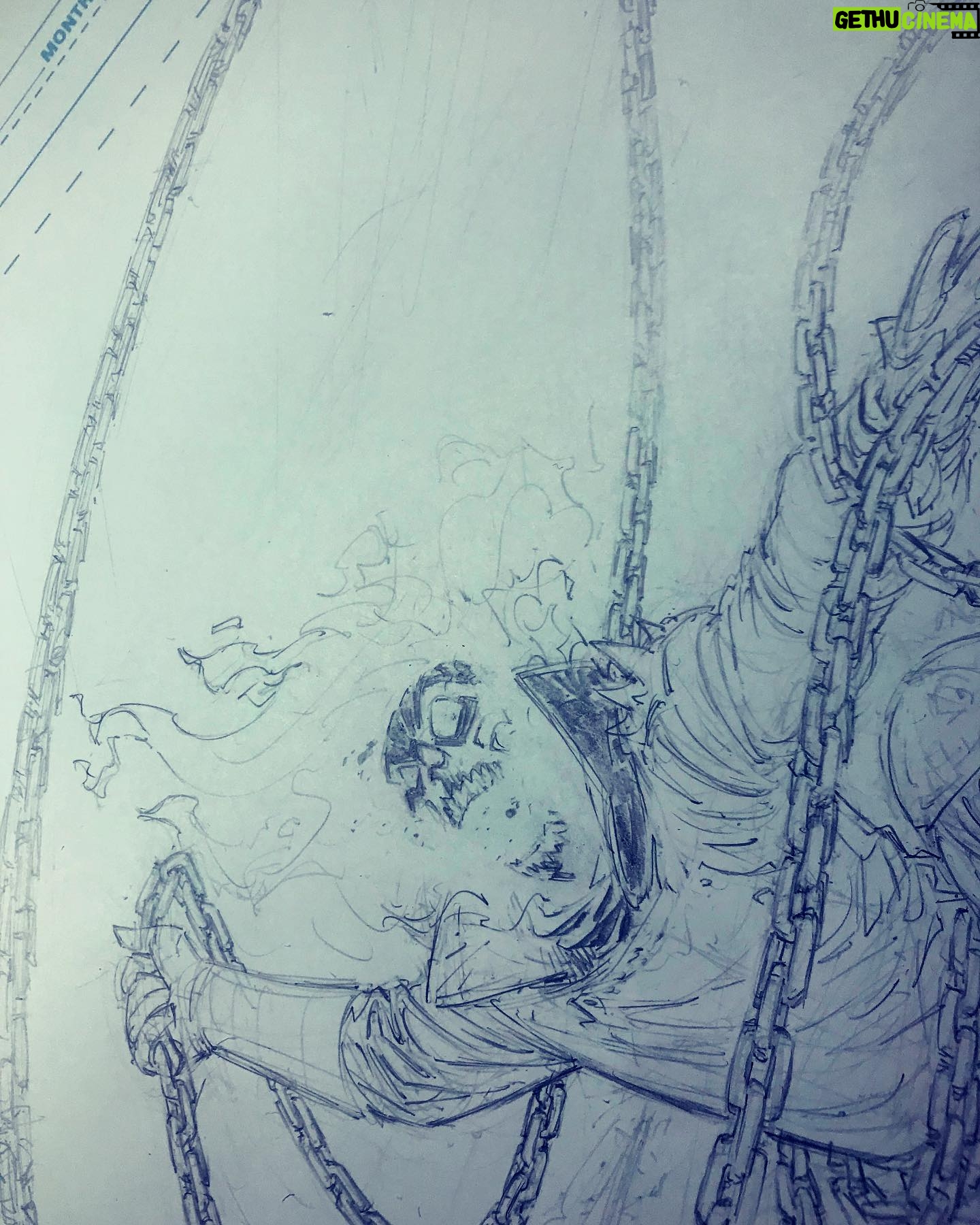 Greg Capullo - 4.8K Likes - Gonna be chained to my desk all day today 🤘🏻✏️🤘🏻 WIP #pencildrawing #comics