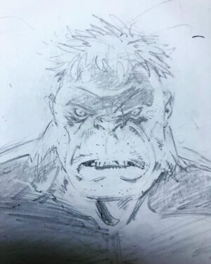 Greg Capullo Instagram - Seething Hulk 🤘🏻✏️🤘🏻 #wip #pencildrawing #marvelcomics #hulk