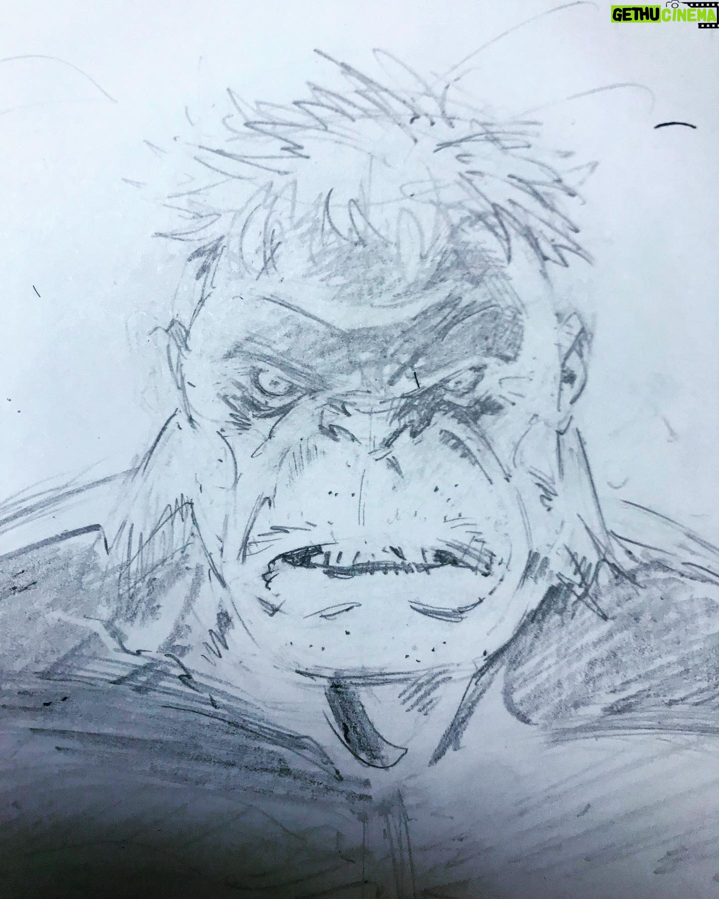 Greg Capullo - 4.3K Likes - Seething Hulk 🤘🏻✏️🤘🏻 #wip #pencildrawing #marvelcomics #hulk