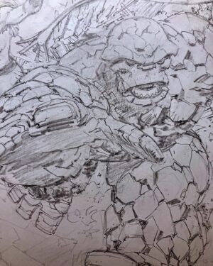Greg Capullo Instagram - That drumstick is mine! 🤘🏻✏️🤘🏻 #marvelcomics #thing #bengrimm #pencildrawing #comicart #fantasticfour