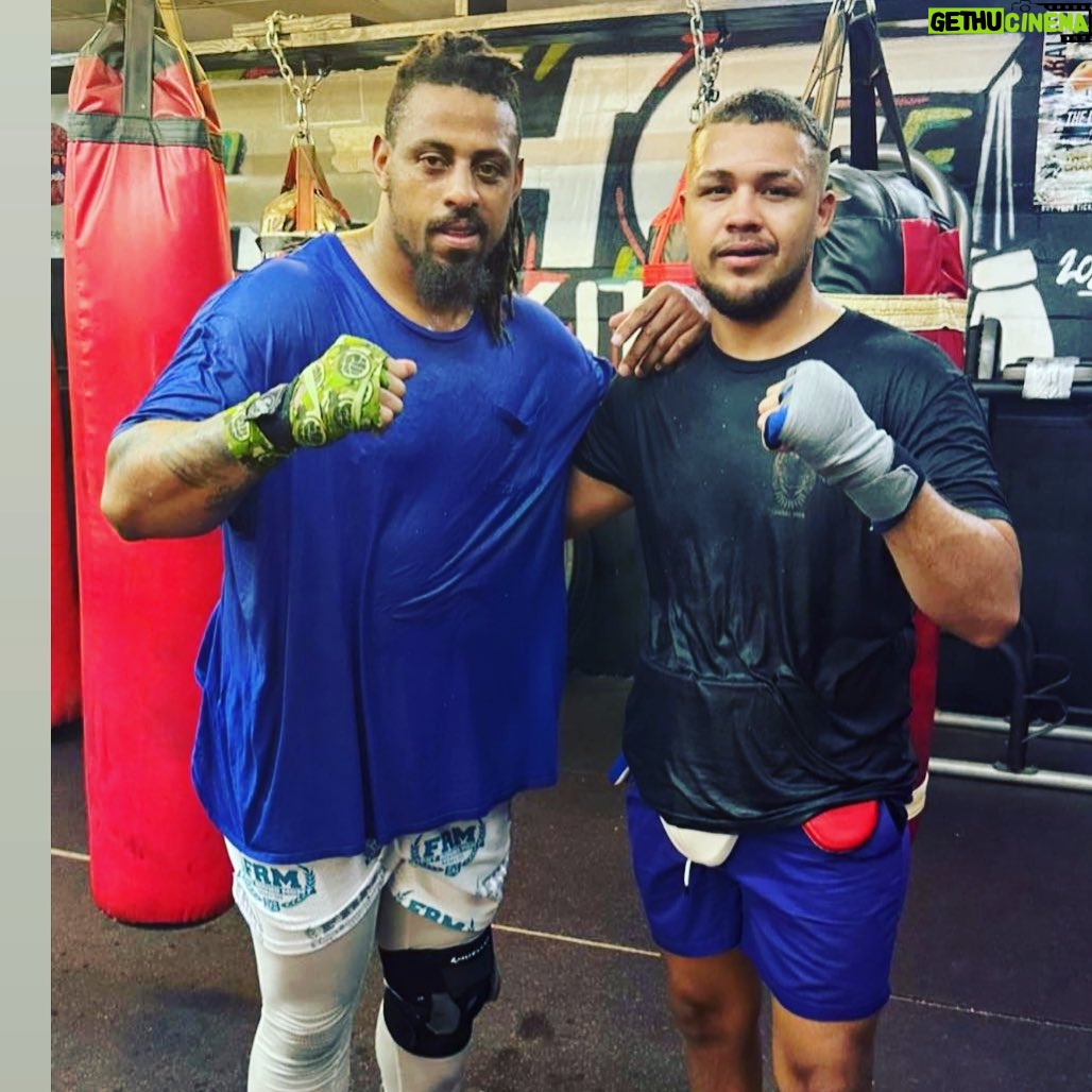 Greg Hardy - 290 Likes - Me and @theycallmejrice pushing each other this camp getting ready for a @tmackelitetraining fight card that gonna blow y’all mind. Can’t wait to show what I have been working on but until then it’s back to the grind no time to kick it. Big ups to coach @drbryant_ for the wisdom and corner!
