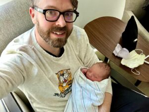 Greg Miller Instagram - Welcome to the world, Benjamin James Miller. 

10/8/21. 3:34 am. 9 pounds 2 ounces. 

Mom and baby are good and the strongest people I know. ❤️