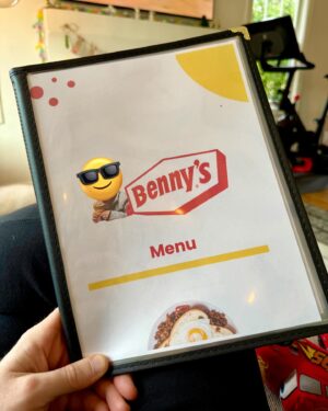 Greg Miller Instagram - How good is Gen at being a parent? She made Ben a custom menu so that he could see all his options for breakfast and pick on his own every day. 🥹❤️