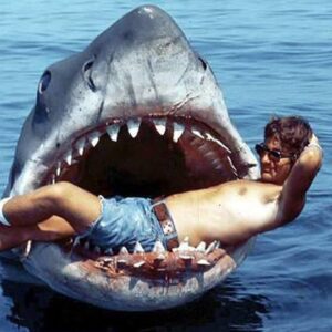Greg Nicotero Instagram - Happy JAWS day released on this day in 1975!  While restoring the last original casting from the molds I couldn’t help but recreate this photo (minus the cutoffs). The shark now lives at the soon to be opened Academy Museum...and yes those teeth are sharp! #jaws