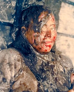 Greg Nicotero Instagram - On set of CREEPSHOW 2 (which turns 33 today...sheeesh) when we dumped 20 gallons of ultra slime on my girlfriend at the time, actress Jeremy Green for THE RAFT segment.  Oh and my CREEPSHOW series premieres on @amc_tv YAY Monday May 4!!! #creepshow2 @creepshowtv #creepshow #jeremygreen
