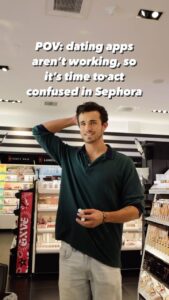 Greg Rogstad Instagram - #pov Acting confused in @sephora to find her #delulu #acting #vintage #sephora