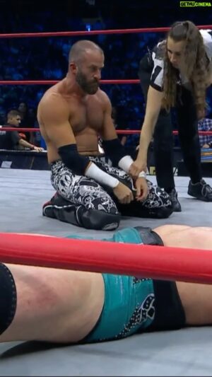 Gregory Marasciulo Instagram - With @sexychuckiet’s name written on his wrist tape, @trentylocks defeated @theplanetpeacock during #AEWRampage!