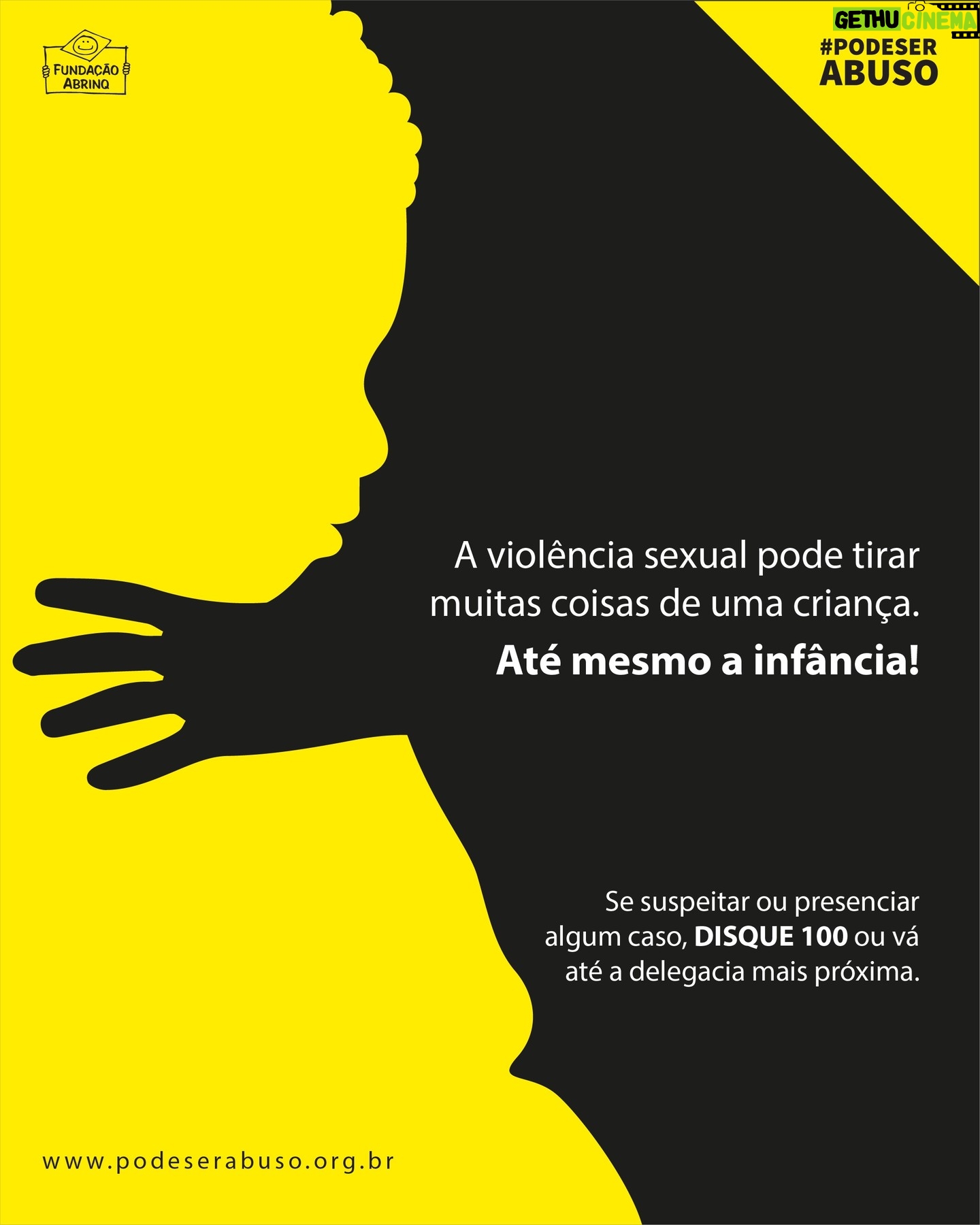 Guilherme Briggs - 14.9K Likes - #PODESERABUSO @fundacaoabrinq
Quantas vezes você ficou sabendo de alguém próximo ou viu em alguma notícia casos de violência sexual contra crianças e adolescentes? 75% das denúncias de violência sexual envolvem crianças e adolescentes no Brasil. Em 89,6% dos casos de violência sexual contra crianças e adolescentes, a casa da vítima foi indicada como local da violação. Com o isolamento social, crianças e adolescentes ficaram ainda mais vulneráveis e expostos à diversos tipos de violência.
Assustador, não é?
Infelizmente, esta violação pode estar mais próxima do que você imagina! São crianças e adolescentes que têm a inocência roubada e sonhos destruídos com traumas que vão durar o resto da vida. Filhos, sobrinhos, primos, vizinhos e milhares de outras crianças.
Por entender que esta realidade precisa ter um fim, a @fundacaoabrinq promove, desde 2018, a campanha Pode Ser Abuso, com o objetivo de alertar a sociedade sobre o assunto, orientar sobre os sinais que as crianças podem demonstrar em possíveis casos de violência sexual e incentivar a denúncia – uma das principais formas de combate à violação.
A violência sexual infantil é uma realidade no Brasil. A cada hora, mais de cinco crianças sofrem algum tipo de violação. No entanto, muitos casos ainda não são denunciados.
É importante que as pessoas denunciem para interromper a violência, proteger as crianças e os adolescentes e garantir uma plena assistência médica e psicológica.
O registro deve ser feito aos órgãos oficiais, mantendo o sigilo ao denunciante para resguardar a criança e o adolescente para que seja apurado e feito o encaminhamento necessário.
Para mais informações: podeserabuso.org.br/canais-de-denuncia
Conheça mais do trabalho da @fundacaoabrinq --> www.fadc.org.br