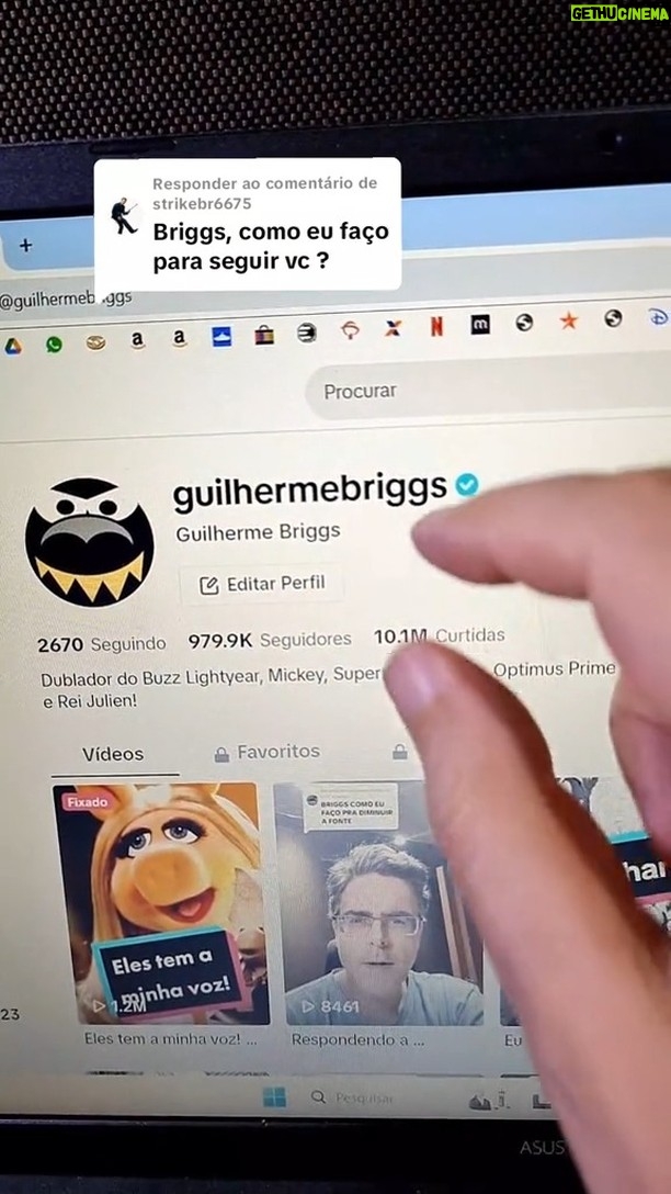 Guilherme Briggs - 26.9K Likes - Na rede vizinha me perguntaram como se faz para me seguir. Eu explico de maneira prática aqui neste vídeo, que serve para todas as redes sociais!