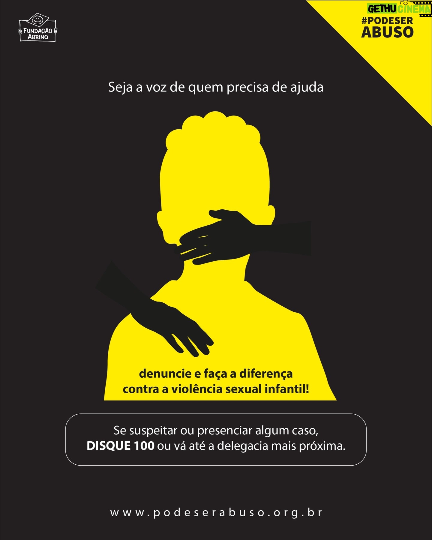 Guilherme Briggs - 14.9K Likes - #PODESERABUSO @fundacaoabrinq
Quantas vezes você ficou sabendo de alguém próximo ou viu em alguma notícia casos de violência sexual contra crianças e adolescentes? 75% das denúncias de violência sexual envolvem crianças e adolescentes no Brasil. Em 89,6% dos casos de violência sexual contra crianças e adolescentes, a casa da vítima foi indicada como local da violação. Com o isolamento social, crianças e adolescentes ficaram ainda mais vulneráveis e expostos à diversos tipos de violência.
Assustador, não é?
Infelizmente, esta violação pode estar mais próxima do que você imagina! São crianças e adolescentes que têm a inocência roubada e sonhos destruídos com traumas que vão durar o resto da vida. Filhos, sobrinhos, primos, vizinhos e milhares de outras crianças.
Por entender que esta realidade precisa ter um fim, a @fundacaoabrinq promove, desde 2018, a campanha Pode Ser Abuso, com o objetivo de alertar a sociedade sobre o assunto, orientar sobre os sinais que as crianças podem demonstrar em possíveis casos de violência sexual e incentivar a denúncia – uma das principais formas de combate à violação.
A violência sexual infantil é uma realidade no Brasil. A cada hora, mais de cinco crianças sofrem algum tipo de violação. No entanto, muitos casos ainda não são denunciados.
É importante que as pessoas denunciem para interromper a violência, proteger as crianças e os adolescentes e garantir uma plena assistência médica e psicológica.
O registro deve ser feito aos órgãos oficiais, mantendo o sigilo ao denunciante para resguardar a criança e o adolescente para que seja apurado e feito o encaminhamento necessário.
Para mais informações: podeserabuso.org.br/canais-de-denuncia
Conheça mais do trabalho da @fundacaoabrinq --> www.fadc.org.br