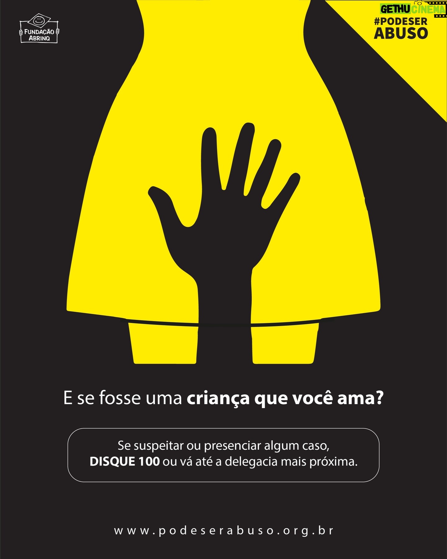 Guilherme Briggs - 14.9K Likes - #PODESERABUSO @fundacaoabrinq
Quantas vezes você ficou sabendo de alguém próximo ou viu em alguma notícia casos de violência sexual contra crianças e adolescentes? 75% das denúncias de violência sexual envolvem crianças e adolescentes no Brasil. Em 89,6% dos casos de violência sexual contra crianças e adolescentes, a casa da vítima foi indicada como local da violação. Com o isolamento social, crianças e adolescentes ficaram ainda mais vulneráveis e expostos à diversos tipos de violência.
Assustador, não é?
Infelizmente, esta violação pode estar mais próxima do que você imagina! São crianças e adolescentes que têm a inocência roubada e sonhos destruídos com traumas que vão durar o resto da vida. Filhos, sobrinhos, primos, vizinhos e milhares de outras crianças.
Por entender que esta realidade precisa ter um fim, a @fundacaoabrinq promove, desde 2018, a campanha Pode Ser Abuso, com o objetivo de alertar a sociedade sobre o assunto, orientar sobre os sinais que as crianças podem demonstrar em possíveis casos de violência sexual e incentivar a denúncia – uma das principais formas de combate à violação.
A violência sexual infantil é uma realidade no Brasil. A cada hora, mais de cinco crianças sofrem algum tipo de violação. No entanto, muitos casos ainda não são denunciados.
É importante que as pessoas denunciem para interromper a violência, proteger as crianças e os adolescentes e garantir uma plena assistência médica e psicológica.
O registro deve ser feito aos órgãos oficiais, mantendo o sigilo ao denunciante para resguardar a criança e o adolescente para que seja apurado e feito o encaminhamento necessário.
Para mais informações: podeserabuso.org.br/canais-de-denuncia
Conheça mais do trabalho da @fundacaoabrinq --> www.fadc.org.br