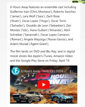 Guillermo Iván Instagram - Thanks MSN for this article on “6 HOURS AWAY” find link in my stories! Premiering April 18th! 

Gracias MSN por este artículo sobre “6 HOURS AWAY” encuentra link en mis historias. Premiere en USA 18 de Abril.

@freestyledigitalmedia @odysseymotionpicturesofficial @rogfilmsmagic @diblasiproductionsmiami @jromanalarcon @roy_santoyo_colour @gdleong @laradwolf @official_roberto_sanchez @oscartorreactor @iliana.guibert @zairmontes @ariannmurad @abrilschreiber @joeyjzavala @oscarlopezoficial_ @elcompacamaron._ @zach_h_rose @osvaldodeleonof @angela.mayorga1 @garryc1973 

#actors #actionmovies #actionfigures #actionfilms #action #guillermoivan #actorslife #actores #hollywood #usa