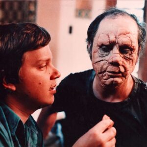 Guillermo del Toro Instagram - Young Guillermo applying a multi-part make up FX that was sculpted and molded in one weekend. The actor was Adrian Ramos.