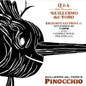 Guillermo del Toro Instagram - THREE posters, THREE theaters, THREE nights of Q&A form a collectible image by GUY DAVIS