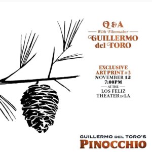 Guillermo del Toro Instagram - THREE posters, THREE theaters, THREE nights of Q&A form a collectible image by GUY DAVIS