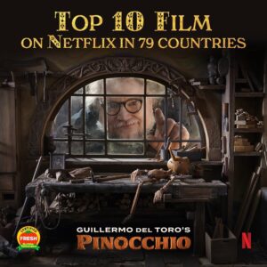 Guillermo del Toro Instagram - Papa, take a look at this! Guillermo del Toro’s #PinocchioMovie is a Top 10 Film on Netflix in 79 countries! ❤️ Thank you to all who’ve watched and for proving that animation is film!
