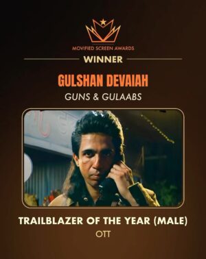 Gulshan Devaiah Instagram - #MovifiedScreenAwards: Congratulations to the incredibly talented Gulshan Devaiah  for winning the award in Trailblazer Of The Year Male (OTT) category for his captivating and impeccable performance as Chaar Cut Aatmaram in #GunsAndGulaabs 🏆 Congratulations @gulshandevaiah78 on this well-deserved recognition! Here’s to many more achievements in your promising career! We’re eagerly anticipating your future projects!✨

#Trending #GulshanDevaiah #Series #OTT #Reel #Reels