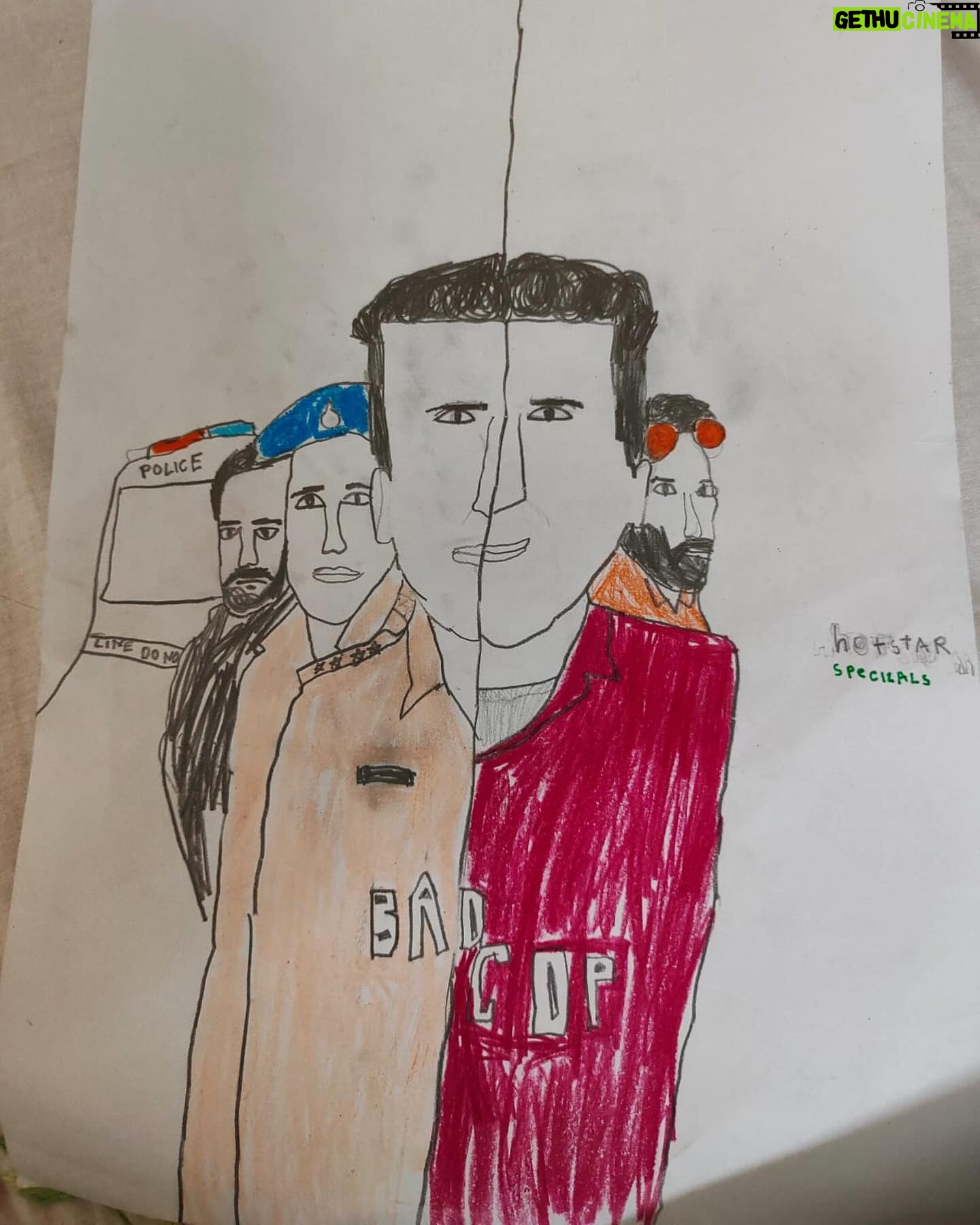Gulshan Devaiah - 1.9K Likes - @fremantleindia presents
#BadCop by @aditya_datt
Streaming on @disneyplushotstar
Poster art by my nephew Dhruv, who makes one for each of my releases. Thank you sweet sonny boy.