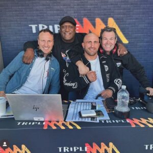 Gus Worland Instagram - Lovely day @rushhourtriplem @alexvolkanovski @paramountplusau @delstar5 @jude_bolton @topgear_au