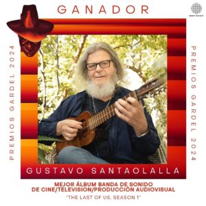Gustavo Santaolalla Instagram - Una nueva alegría que llega de la mano de este proyecto que tan feliz me hace 🙏🏻

Gracias @premiosgardel por el reconocimiento a mejor Álbum Banda de Sonido de Cine/Televisión/Producción audiovisual por The last of us, season 1.

Gracias infinitas a @druckmann por permitirme formar parte de tu obra. 

También quiero agradecer a 3 artistas que me invitaron a participar en sus discos y han ganado el Gardel. Felicitaciones @divididosoficial , @ustedsenalemelo y @changospasiuk 👏🏻

A new achievement that comes from this project and makes me feel so happy 🙏🏻

Thank you @premiosgardel for the recognition for best Film/Television/Audiovisual Production Soundtrack Album for The last of us, season 1.

Thanks from the bottom of my heart  to @druckmann for letting me be part of his amazing work.

I’d like to thank @divididosoficial , @ustedesenalemelo and @changospasiuk, who invited me to participate in their records and have won the Gardel Award too. Congratulations my friends! 👏🏻

@naughty_dog_inc @playstation @playstation_la @sonymasterworks @sonymusicargentina @sonymusiclatin @hbo @hbolatam 

#thelastofus #thelastofussoundtrack #tlou #playstation #druckmann #premiosgardel #SerieThelastofus