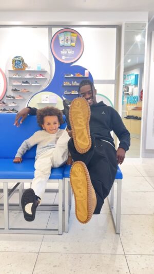 Guvna B Instagram - The days of me guessing his shoe size are finally over 🤦🏾‍♂️ Ready for the new term thanks to @clarksshoes 
#ClarksShoes #BackToSchool #AD