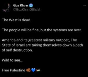 Guz Khan Instagram - Free Palestine 🫵🏾🇵🇸🤲🏾