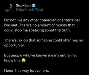 Guz Khan Instagram - Ask the mandem, they’ll tell you pal.