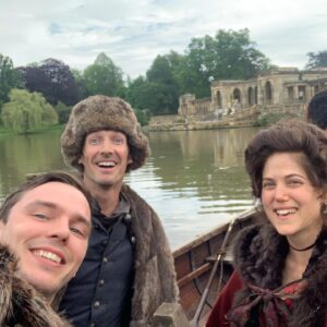 Gwilym Lee Instagram - Fond memories of some the amazing people, stunning locations, outrageous costumes (including my favourite Ewok gloves), and general japes, high jinks and good times that made up Season 2 of The Great. Oh…..and one helluva cute fur-ball of a dog. 

@thegreathulu Season 2 streaming on @hulu NOW! 

#thegreat #hulu #huzzah #dogsofinstagram