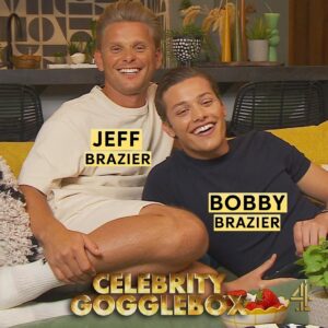 Gyles Brandreth Instagram - Joining us on #CelebrityGogglebox tonight...

⭐️ @gylesbrandreth & @lulukc
⭐️ @anniemacmanus & @djsaracox
⭐️ @jeffbrazier & @bobbybrazier

Tonight at 9pm, @channel4 📺🤩