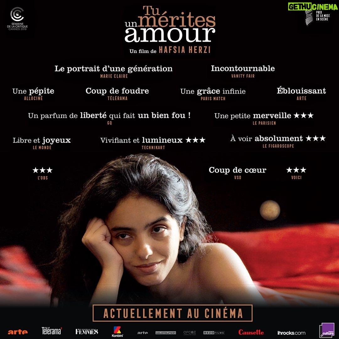 Hafsia Herzi - 2.4K Likes - Actuellement au cinéma #tumeritesunamour @festivaldecannes @semaine_de_la_critique @ffangouleme @rezo_films #cinema #movie #love #fridakahlo #youdeservealover 🎞🌷