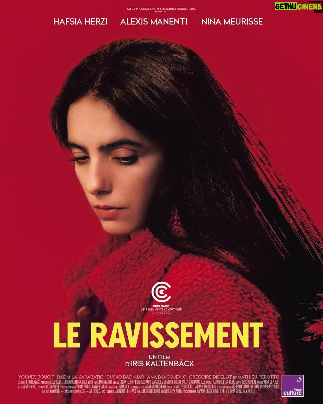 Hafsia Herzi - 2.3K Likes - Le Ravissement de @iriskaltenback avec @alexis_manenti @ninameurisse @yoononthemoon en salle le 11 octobre 2023 @diaphana @festivaldecannes @semaine_de_la_critique 🎥