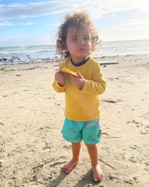Hanna Mangan Lawrence Instagram - We are in the other hemisphere but he still got his Christmas mango 🥭!