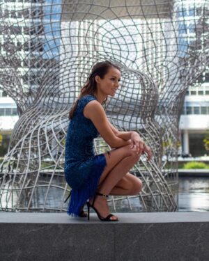 Hanna Oldenburg Instagram - @sagawards afterparty in @naeemkhannyc 💙

Jewelry: @maisontjoeng @getthegallop 
Shoes: @asos 
.
.
.
#sagawards #sag #sagawards2023 #naeemkhan #maisontjoeng #getthegallop #fairmontcenturyplaza #centurycity
