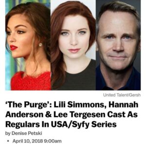 Hannah Anderson Instagram - I’m trying not to sh*t my pants. VERY. EFFING. EXCITED. 
#ThePurge (link in bio)