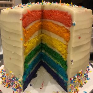 Hannah Anderson Instagram - Some things I made to eat my way through the pandemic. 
1. Banana cake with cinnamon brown sugar buttercream 
2. Cookie dough cake with chocolate ganache 
3. London fog cake with earl grey buttercream and salted caramel
4. Classic chocolate
5. Classic chocolate with some crunch 
6. Rainbow cake (with help from the fam...looked amazing tasted like garbage)
7. Lemon meringue pie
8. Chocolate cupcakes with strawberry jam filling and vanilla buttercream