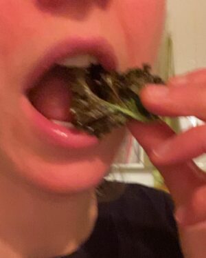 Hannah Hoekstra Instagram - mama’s garden purple kale chips and dip story from weeks ago