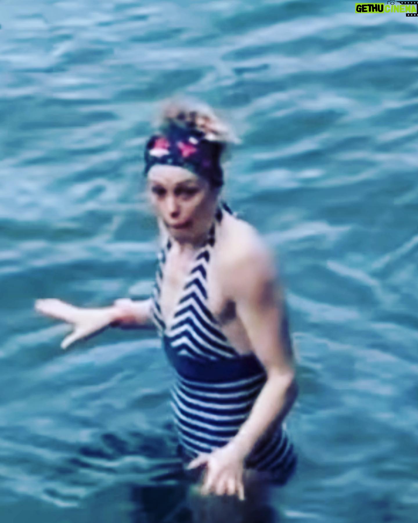 Hannah New - 1.1K Likes - Cold water mermaid practice…the smile is literally frozen on my face since the icy dip…thank f*ck the first face I made when I got in didn’t stick!!! Thanks to @mccreadievicki @faypreene for the inspiration! 🤣🧜♀️ #mermaidintraining #brassmonkey #coldwaterswimming #mentalhealthmatters #wimhof #waterwarriors #happyplace #oceangratitude
