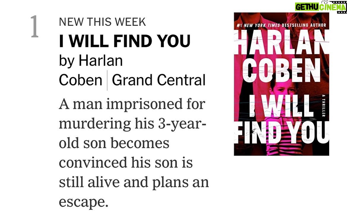Harlan Coben - 2.1K Likes - Back from book tour and just so thrilled and honored to learn I WILL FIND YOU will debut at #1 on The New York Times list. Thank you.šš»ššā¤ļøš„¹