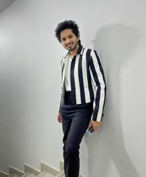 Harshavardhan Vidyasagar Instagram - Stylin’ in Stripes 🎬

📸- @adkofficial Bro ❤️