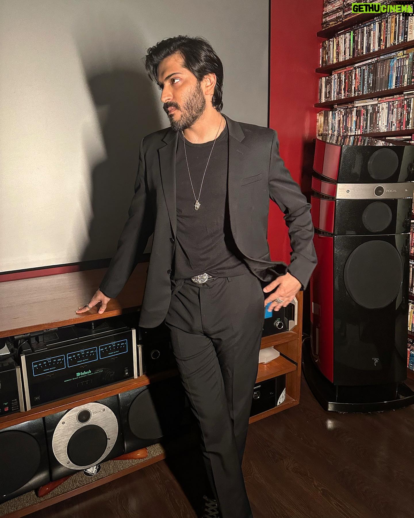 Harshvardhan Kapoor - 3 Likes - In @ysl and @chromeheartsofficial for a dinner party this evening .