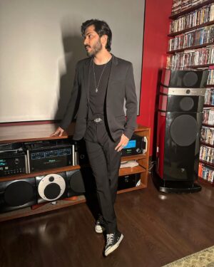 Harshvardhan Kapoor Instagram - In @ysl and @chromeheartsofficial for a dinner party this evening .