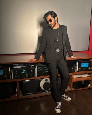 Harshvardhan Kapoor Instagram - In @ysl and @chromeheartsofficial for a dinner party this evening .