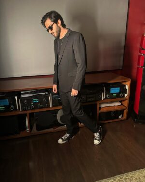 Harshvardhan Kapoor Instagram - In @ysl and @chromeheartsofficial for a dinner party this evening .