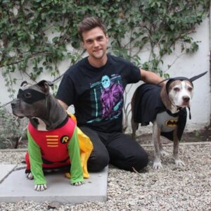 Hartley Sawyer Instagram - We hope everyone had a deliciously macabre Halloween.  Happy Halloween from me, BatMag and BeeBin! #happyhalloween #adoptdontshop